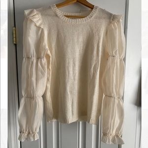 Puff Sleeve Cream Blouse